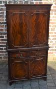 Georgian style drinks cabinet with satinwood interior Ht 153cm L 83cm D 45cm