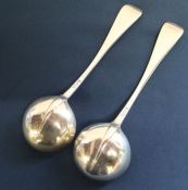 Pair of Victorian silver rat tail sauce ladles, George Maudsley Jackson, London 1895, 4.96ozt