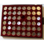 41 £2 coins in collectors tray including 1996 Tenth European Championship uncirculated