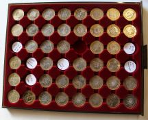 41 £2 coins in collectors tray including 1996 Tenth European Championship uncirculated