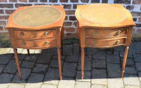 Pair of reproduction Regency cabinets on legs with leather skiver tops