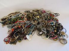 A large collection of costume jewellery - all necklaces and bangles