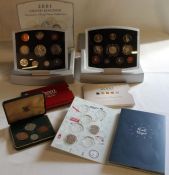 Royal Mint 2000 & 2001 Executive Proof Coin Collection with paperwork (1 lid detached), The Great