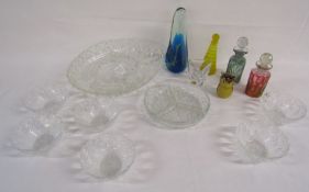 Various glassware to include a 1970's Mdina Michael Harris obelisk glass sculpture and Langham glass