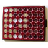 16 proof £1 coins in collectors tray