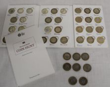 The Great British Coin Hunt UK £2 coin collector album containing 26 £2 coins, 1 empty album & 8