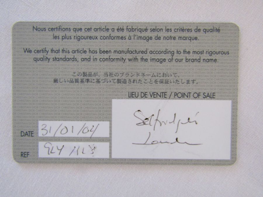Christian Dior ladies bag with certificate card dated 2002 - Image 5 of 5