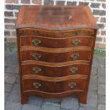 Reproduction Georgian serpentine front bachelor chest with brushing slide (damage to top)
