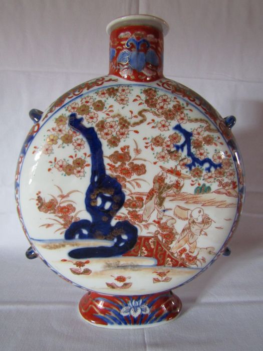 Large Chinese moon flask with stopper (loose), approx. Ht. 24.5cm - Image 3 of 7