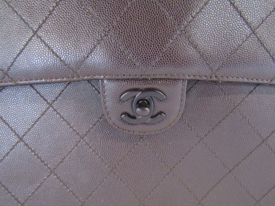 Chanel handbag 1997/99 - brown - Made in France - quilting stitched - matching code and certificate, - Image 2 of 8