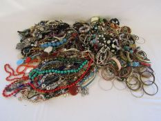 A large collection of costume jewellery - all necklaces and bangles