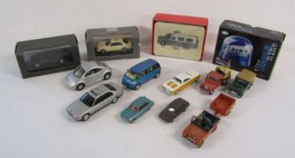 Selection of toy cars to include Dinky, Corgi etc and Corgi catalogue 1973