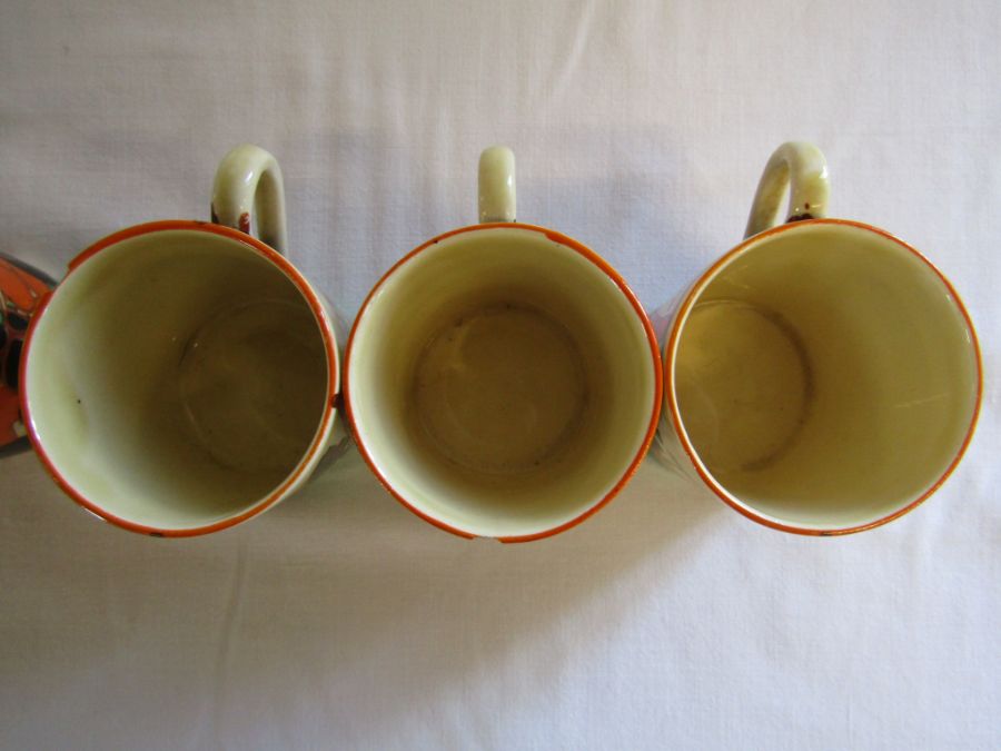 Clarice Cliff Fantasque - orange trees and house pattern - part coffee and tea set, to include a - Image 24 of 38