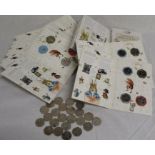 Quantity of Beatrix Potter 50 pence coins including 5 full "Celebrating Beatrix Potter & Her