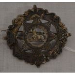 Silver Lincolnshire Regiment 1893 regimental brooch with catalogue entry when purchased at auction