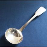 William IV silver sauce ladle with initial G inscribed on handle, London 1836 maker William Bateman,