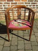 Edwardian inlaid crinoline chair