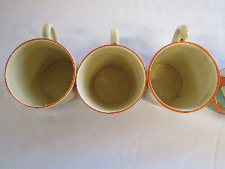 Clarice Cliff Fantasque - orange trees and house pattern - part coffee and tea set, to include a - Image 25 of 38