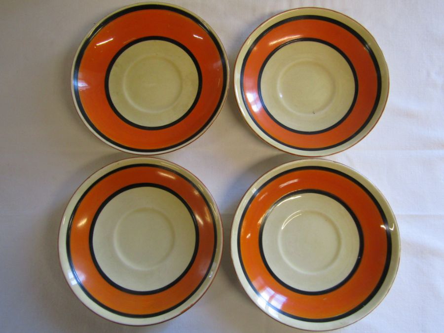 Clarice Cliff Fantasque - orange trees and house pattern - part coffee and tea set, to include a - Image 35 of 38