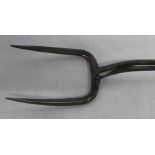 Large 19th century steel meat fork 67cm
