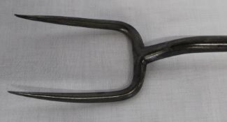 Large 19th century steel meat fork 67cm