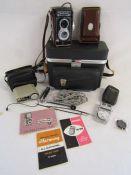Rolleiflex Synchro-comur DBP DBGM Franke and Heidecke camera with case, autofot VF100 exposure meter