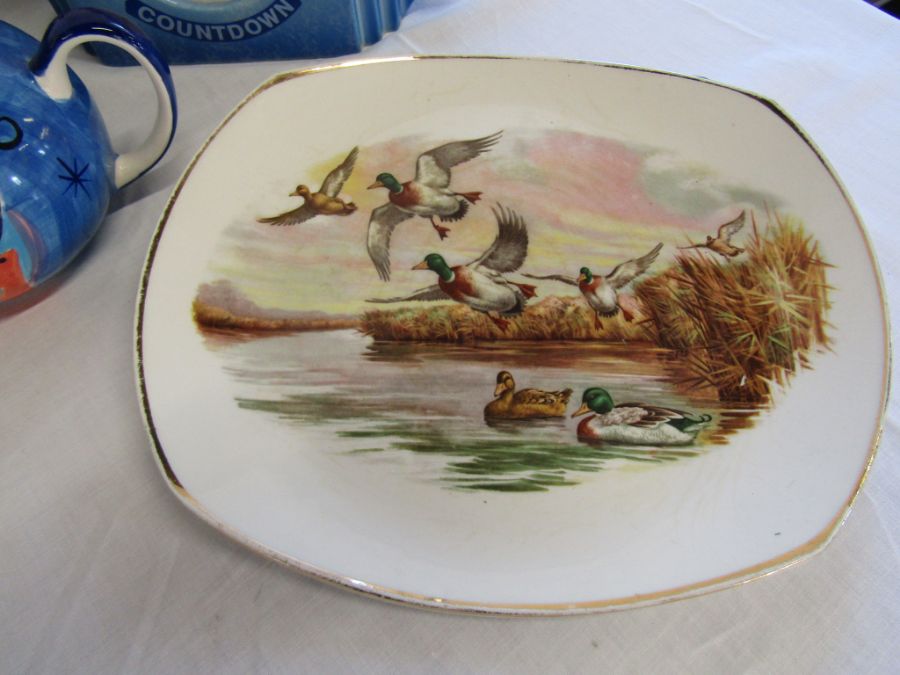 Four novelty teapots, selection of oval serving plates etc - Image 5 of 5