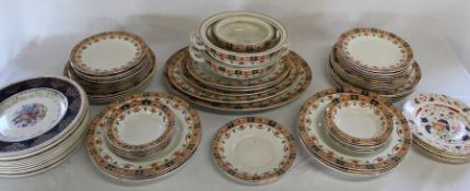 Globe Pottery Shelton part dinner service (some damage), 6 Burleigh Ware side plates & 11 Crown