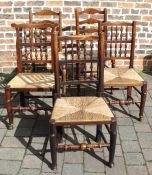 3 + 2 rush seated country chairs