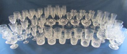 Collection of mostly crystal glassware