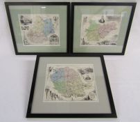 A set of 3 map prints 2 x Dyonnet and 1 Ales