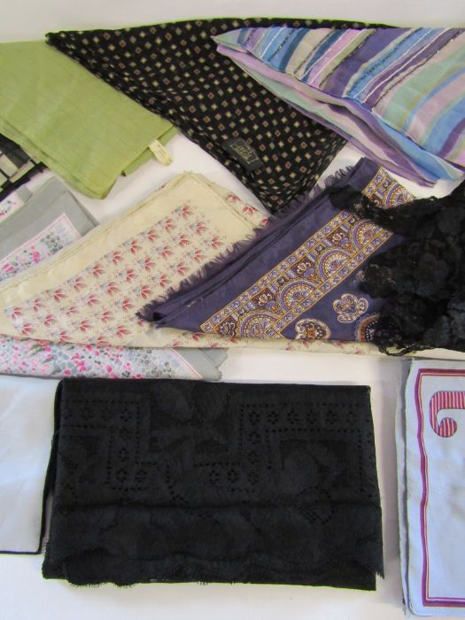 A collection of ladies long scarves to include mourning - Image 3 of 4