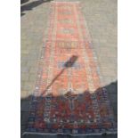 Persian style runner rug L 442cm W 88cm
