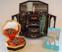 Musical jewellery box & contents, Limit ladies watch & bracelet set,  trinket box & contents
