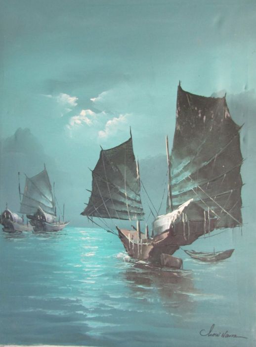 Collection of 7 mixed contemporary oils and prints and a wall art plaque - Image 5 of 8