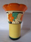 A large Clarice Cliff vase shape 374 (Archaic) with Fantasque pattern - orange flowers approx. Ht.