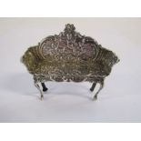 Cabinet makers piece -  silver miniature sofa, Birmingham - total weight 0.41ozt