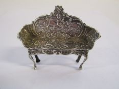 Cabinet makers piece -  silver miniature sofa, Birmingham - total weight 0.41ozt