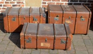 Three large vintage trunks