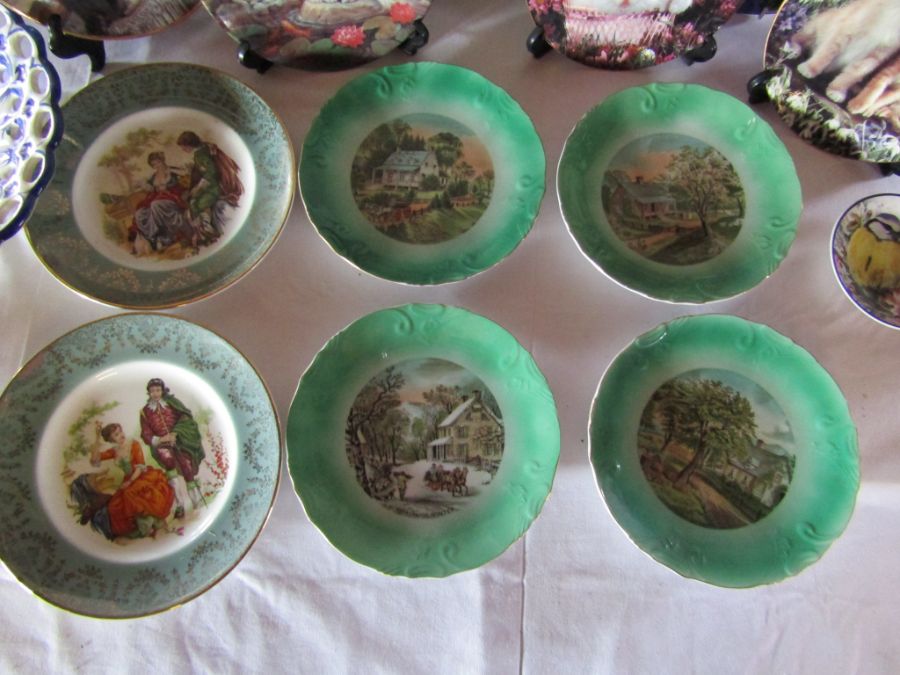 A selection of display plates to include cat and bird collector plates among others - Image 3 of 5