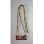 9ct Gold 'ELSIE' pendant and yellow metal chain total weight 3.6g