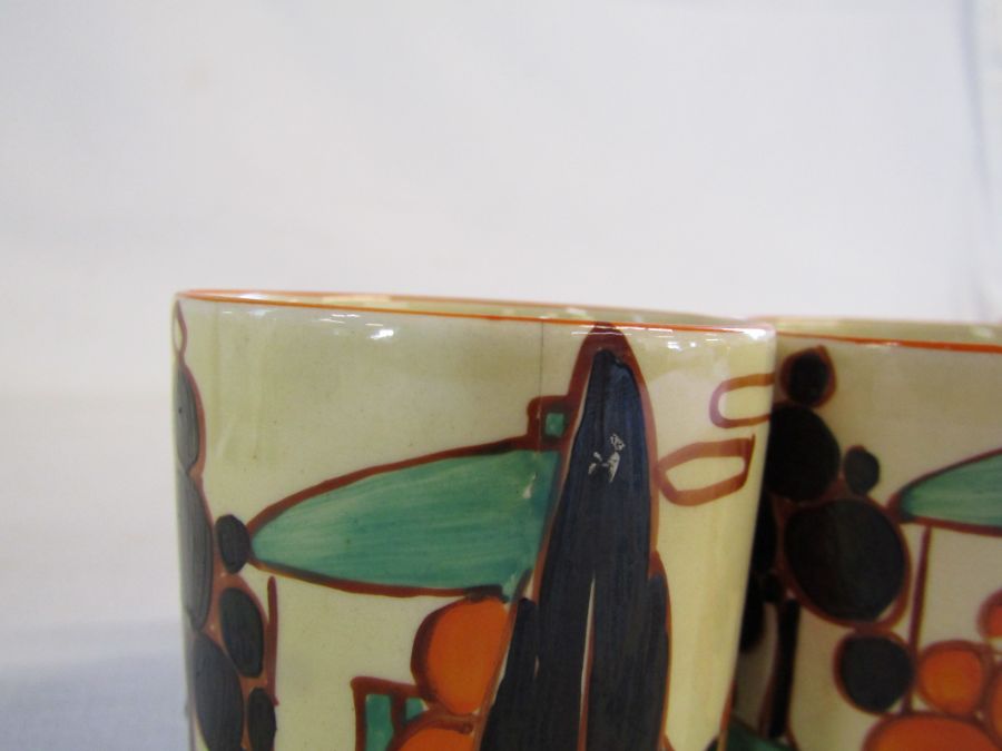 Clarice Cliff Fantasque - orange trees and house pattern - part coffee and tea set, to include a - Image 26 of 38