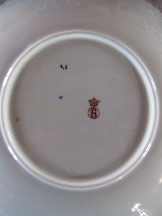 Late Victorian patterned part tea service marked RS/SR and a porcelain dish with Chinese style - Image 6 of 7