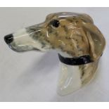Wall mounted porcelain greyhound / whippet head