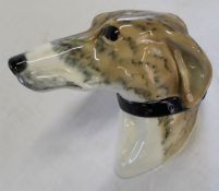 Wall mounted porcelain greyhound / whippet head