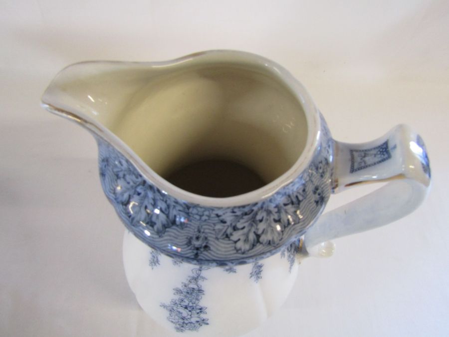 Royal Doulton 'EVA' Rg No 535039 wash bowl and jug - jug approx. H. 13.5" Bowl W. 17" - Image 7 of 8