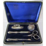 Boxed Boots 1912 silver manicure set