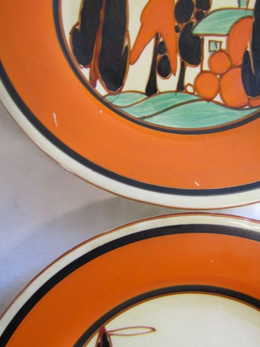 Clarice Cliff Fantasque - orange trees and house pattern - part coffee and tea set, to include a - Image 10 of 38