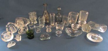 A collection of scandinavian glass to include Stromberg, Orrefors, Mats Jonasson, Wedgwood etc