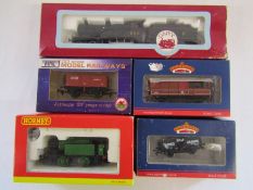 Dapol 00 gauge LMS 635 train, Hornby 7 train and Bachmanns and Dapol carriages